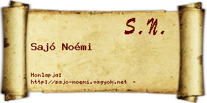 Sajó Noémi névjegykártya